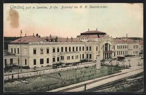 AK Gmünd /N.-Oe., Bahnhof der K. K. Staatsbahnen