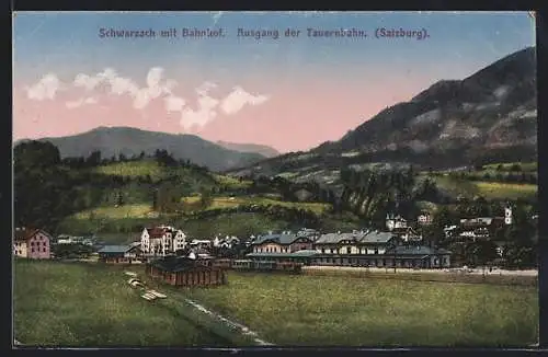 AK Schwarzach /Pongau, Blick auf den Bahnhof