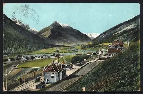 AK Fulpmes /Stubaital, Partie mit dem Bahnhof