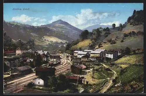 AK Lend /Pinzgau, Teilansicht mit Bahnhof
