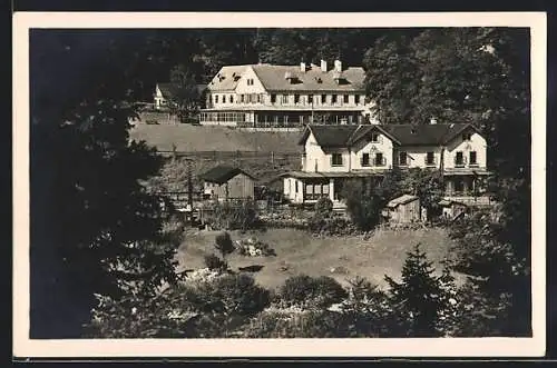 AK Gstatterboden /Ennstal, Hotel und Bahnhof aus der Vogelschau