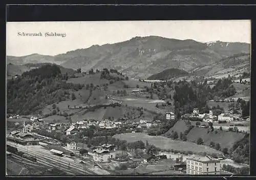 AK Schwarzach /Salzburg, Bahnhof mit Eisenbahn