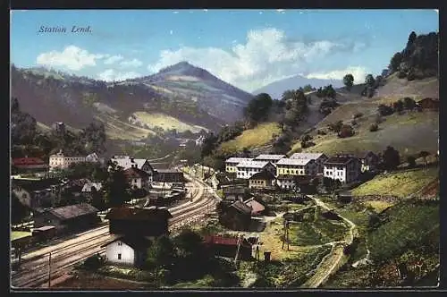 AK Lend /Pinzgau, Teilansicht mit Bahnhof