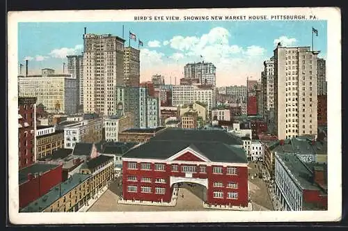 AK Pittsburgh, PA, Bird`s eye view, showing new market house