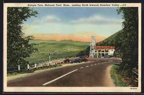 AK Mohawk Trail, MA, Hairpin Turn, Looking North towards Stamford Valley