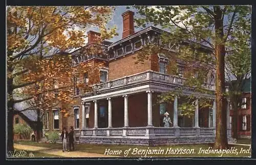 Künstler-AK Indianapolis, IN, Home of Benjamin Harrison