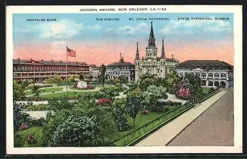 AK New Orleans, LA, Jackson Square, Pontalba Bldg., Tha Cabildo, State Historical Museum