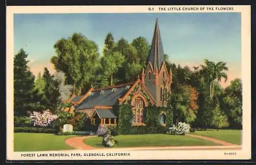 AK Glendale, CA, The Little Church of the Flowers, Forest Lawn Memorial Park