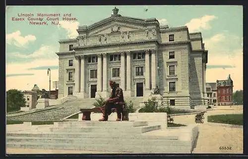 AK Newark, NJ, Lincoln Monument and Essex County Court House