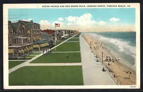 AK Virginia Beach, VA, Ocean Avenue and New Board Walk, Looking North