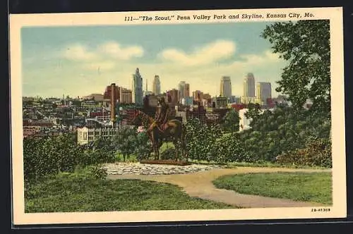 AK Kansas City, MO, The Scout, Penn Valley Park and Skyline