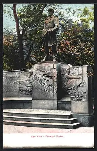 AK New York, NY, Farragut Statue