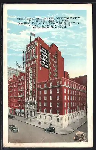 AK New York, NY, The New Hotel Albert, 11th Street