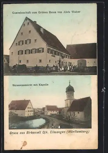 AK Birkenzell, Gasthaus zum Grünen Baum v. Alois Walter, Kapelle