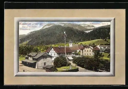 AK Kapellen /Mürz, Dorfansicht mit Blick gegen Schneealpe