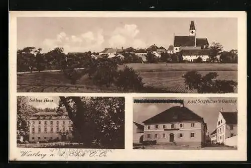 AK Wartberg a. d. Aist /O.-Oe., Schloss Haus, Josef Stegfellner`s Gasthof