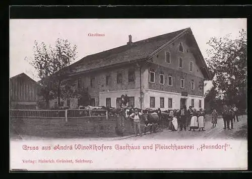 AK Henndorf am Wallersee, Andrä Wincklhofers Gasthaus und Fleischhauerei