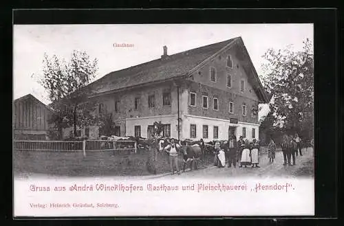 AK Henndorf am Wallersee, Andrä Wincklhofers Gasthaus und Fleischhauerei