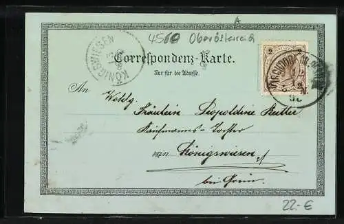 Mondschein-Lithographie Kirchdorf /O.Ö., Schloss Altpernstein, Marktplatz, Ortsansicht