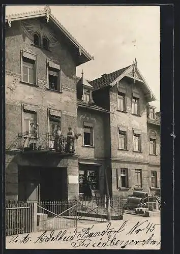 Foto-AK Augsburg, Haus in der Friedberger Strasse 45