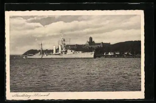 AK Flensburg-Mürwik, Kriegsschiff der Kriegsmarine