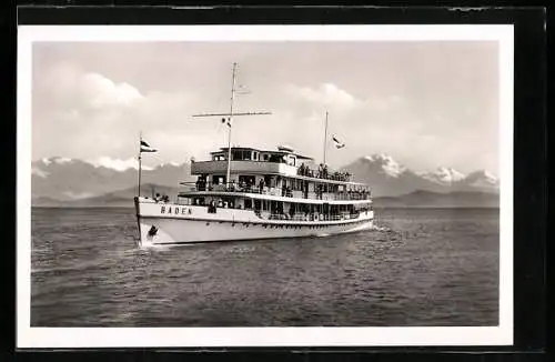 AK Doppel-Schrauben-Diesemotorschiff Baden auf dem Bodensee