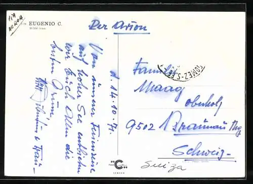 AK Passagierschiff Eugenio C. vor einer Küste