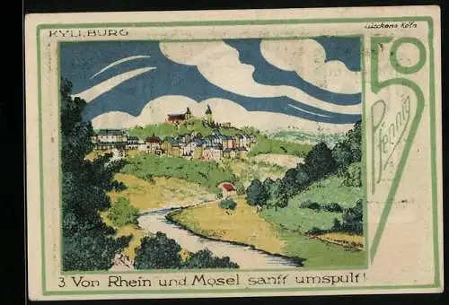 Notgeld Speicher 1921, 50 Pfennig, Kyllburg von Rhein und Mosel umspült