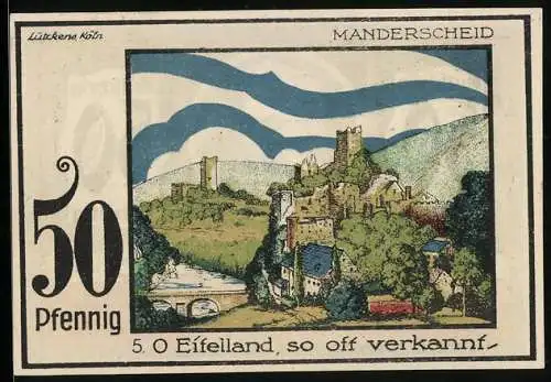 Notgeld Speicher 1921, 50 Pfennig, Manderscheid im Eiffelland