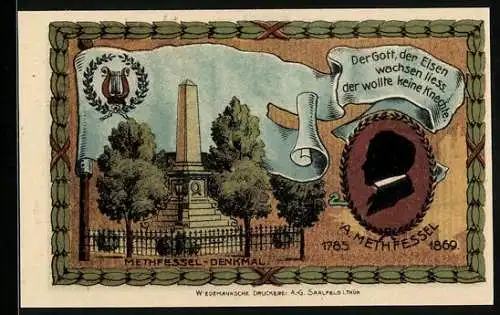 Notgeld Stadtilm 1921, 5 Pfennig, Das Methfesseldenkmal