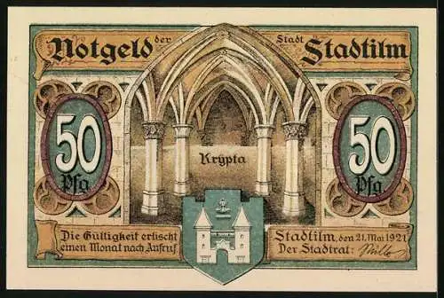 Notgeld Stadtilm 1921, 50 Pfennig, Die Stadtkirche