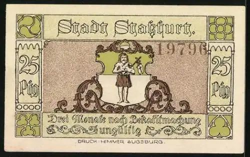 Notgeld Stassfurt 1921, 25 Pfennig, Berlepsch-Schacht, Festsaal