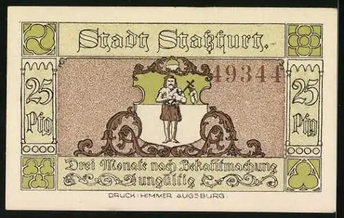 Notgeld Stassfurt 1921, 25 Pfennig, Bergmänner bei der Pause