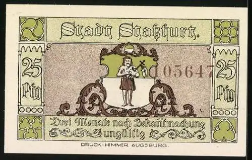 Notgeld Stassfurt 1921, 25 Pfennig, Festsaal im Berlepsch-Schacht