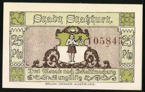 Notgeld Stassfurt 1921, 25 Pfennig, Das Ansetzen von Bohrlöchern im Berlepsch-Schacht