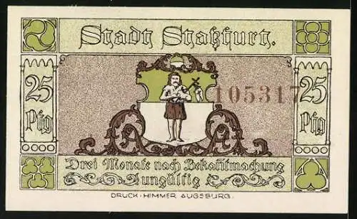 Notgeld Stassfurt 1921, 25 Pfennig, Streckenförderung im Berlepsch-Schacht