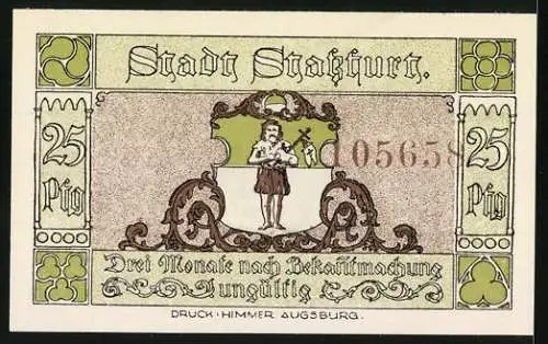 Notgeld Stassfurt 1921, 25 Pfennig, Salz-Verladung im Berlepsch-Schacht