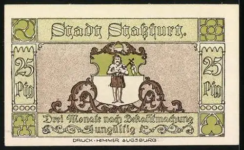 Notgeld Stassfurt 1921, 25 Pfennig, Bergmänner bei der Mittagspause