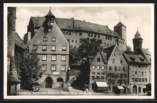 AK Nürnberg, Blick zur Burg vom Albrecht-Dürer-Platz
