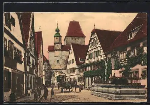 AK Rothenburg / Tauber, Blick in die Rödergasse