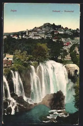 AK Jajce, Wasserfall, Ortsansicht