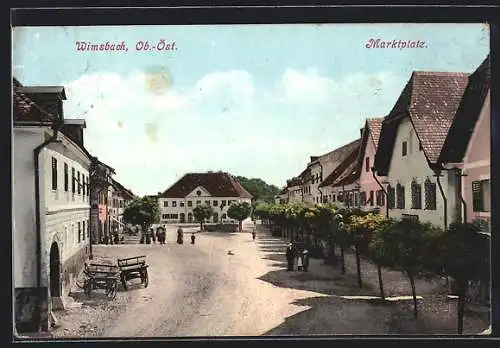 AK Wimsbach /Ob.-Öst., Gebäude um den Marktplatz