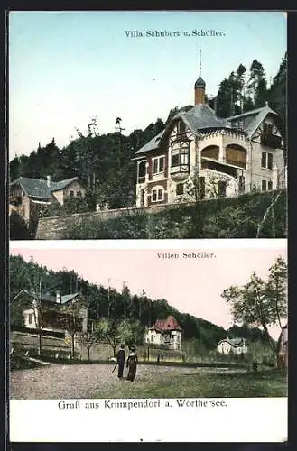 AK Krumpendorf a. Wörthersee, Villa Schubert und Schöller, Villen Schöller
