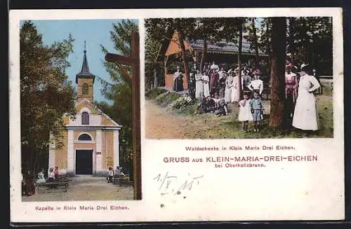 AK Oberhollabrunn, Kapelle und Gasthaus Waldschenke Klein-Maria-Drei-Eichen
