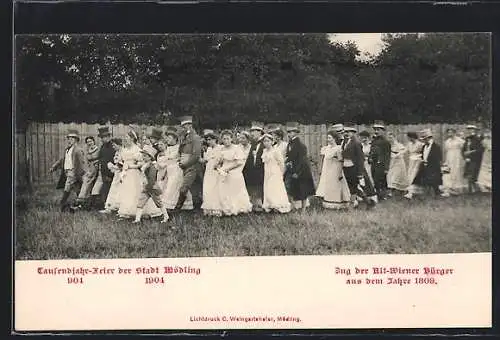 AK Mödling, Zug der Alt-Wiener Bürger bei der Tausendjahrfeier 1904