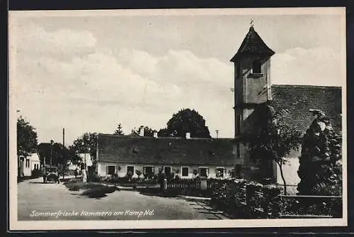 AK Hadersdorf-Kammern, Kammern am Kamp, Strassenpartie mit Kirche