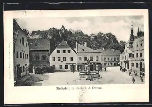 AK Grein a. d. Donau, Blick zum Stadtplatz