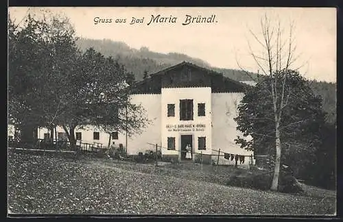 AK St. Oswald bei Freistadt, Bad Maria Bründl, Gast- u. Bade-Haus Maria Bründl