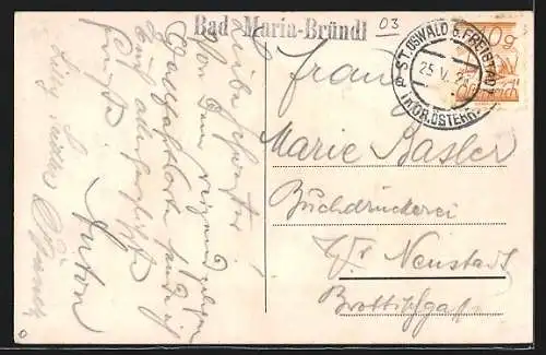 AK St. Oswald b. Freistadt, Villa und Kapelle