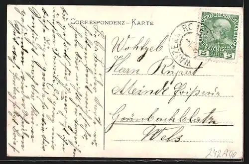 AK Waizenkirchen /Ob.-Oest., Marktplatz mit Kirche